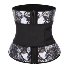 HEXIN Fajas 7 Steel Boned Latex Snake Print Waist Trainer Figure Sculpting Weight Loss Cincher Body Shaper Slimming Belt