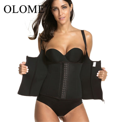 Adjustable Shoulder Strap Waist Trainer Vest Corset Women Zipper Hook Body Shaper Waist Cincher Tummy Control Slimming Shapewear