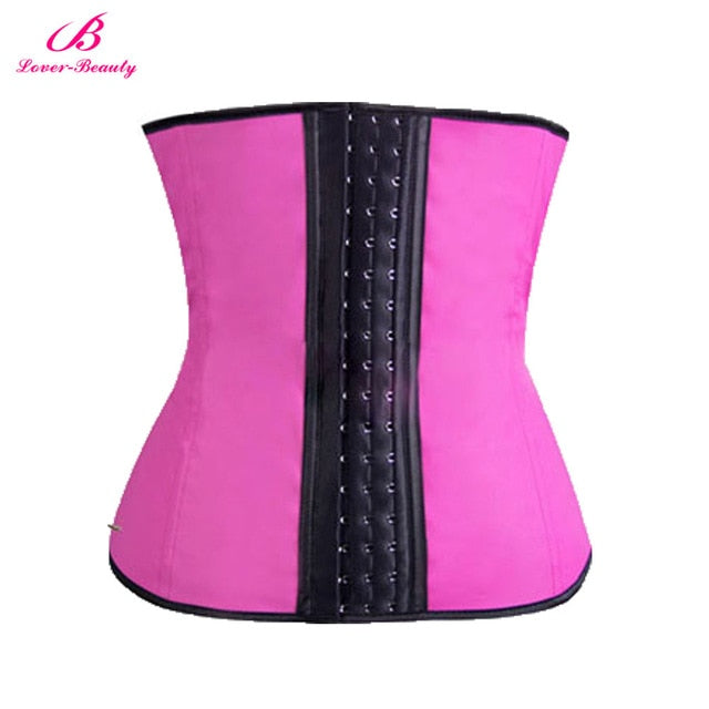 Lover Beauty Sexy Waist Trainer Cincher Underbust Corset Body Shaper Shapewear 9 Steel Bones Latex Slimming Waist Belt Corset