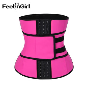 FeelinGirl High Tummy Compression 7 Steel Bone Latex Waist Trainer Belt Slimming Waist Cincher Girdle Firm Control Body Shaper-E