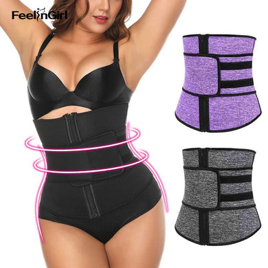 Feelingirl Waist Trainer Body Shaper Neoprene Slimming Belt 7 Steel Bones Shapwear Modeling Strap Corset Zipper