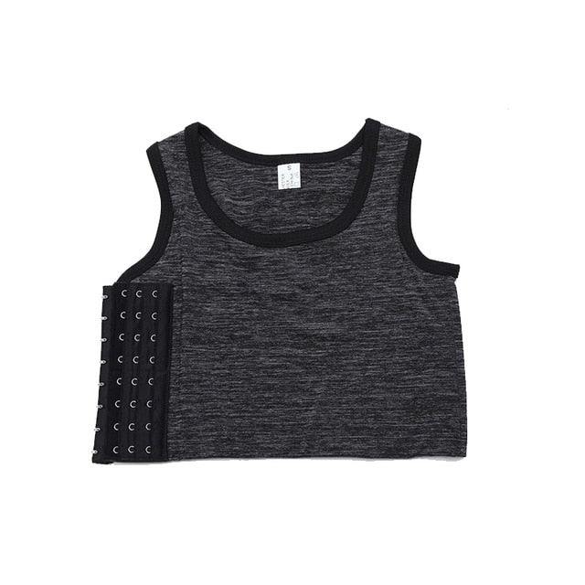 Lady Chest Breast Binder Tank Top Body Shaper Female Crop Tops Bra Vest Underwear Fitness Stretch Croptops Slimming Render Short