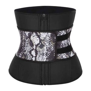 FeelinGirl Fajas Latex Waist Trainer Body Shaper 7 Steel Bone Slimming Corset Modeling Belt Shapewear Snake Leopard Print Girdle