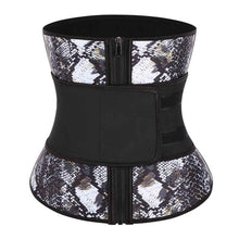 FeelinGirl Fajas Latex Waist Trainer Body Shaper 7 Steel Bone Slimming Corset Modeling Belt Shapewear Snake Leopard Print Girdle