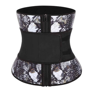 FeelinGirl Fajas Latex Waist Trainer Body Shaper 7 Steel Bone Slimming Corset Modeling Belt Shapewear Snake Leopard Print Girdle