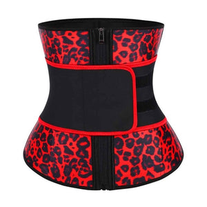 FeelinGirl Fajas Latex Waist Trainer Body Shaper 7 Steel Bone Slimming Corset Modeling Belt Shapewear Snake Leopard Print Girdle