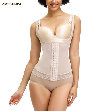 HEXIN Plus Size Women Shaperwear Waist Trainer Push Up Vest Tummy Belly Girdle Body Shaper Hook Waist Cincher Corset Underwear