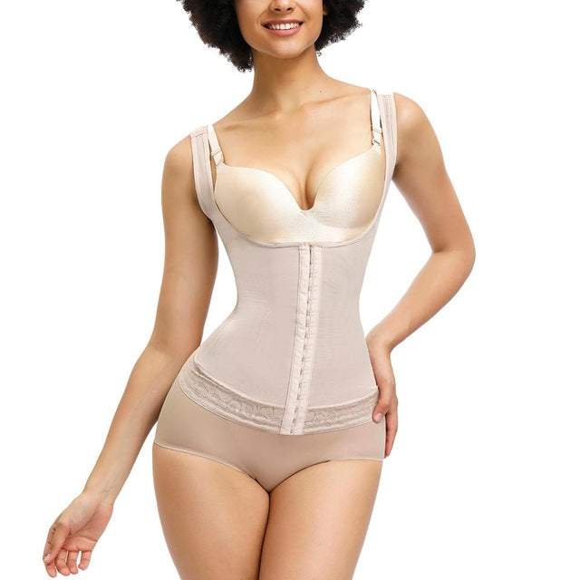 HEXIN Plus Size Women Shaperwear Waist Trainer Push Up Vest Tummy Belly Girdle Body Shaper Hook Waist Cincher Corset Underwear