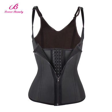 Lover Beauty Women Zipper Hook Body Shaper Plus Size Waist Trainer Vest Latex Corset Slimming Underbust Waist Cincher Shapewear