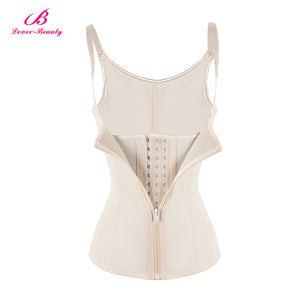 Lover Beauty Women Zipper Hook Body Shaper Plus Size Waist Trainer Vest Latex Corset Slimming Underbust Waist Cincher Shapewear