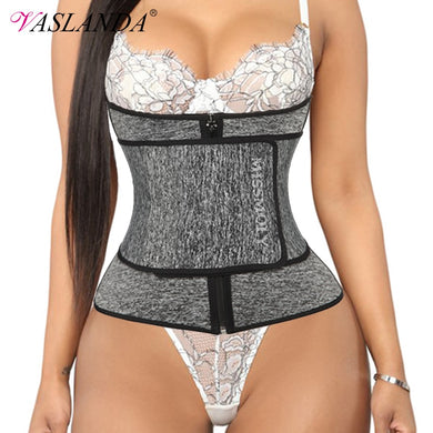 VASLANDA Neoprene Sauna Waist Trainer Sweat Belt Women Slimming Shapewear Modeling Strap Body Shaper Sport Girdle Trimmer Corset