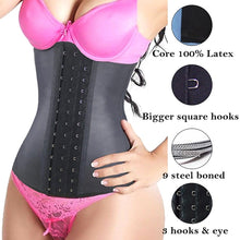 9-Steel-Bone Women's Underbust Latex Sport Girdle Waist Trainer Corsets Hourglass Body Shaper Long Torso Cincher Weight Loss