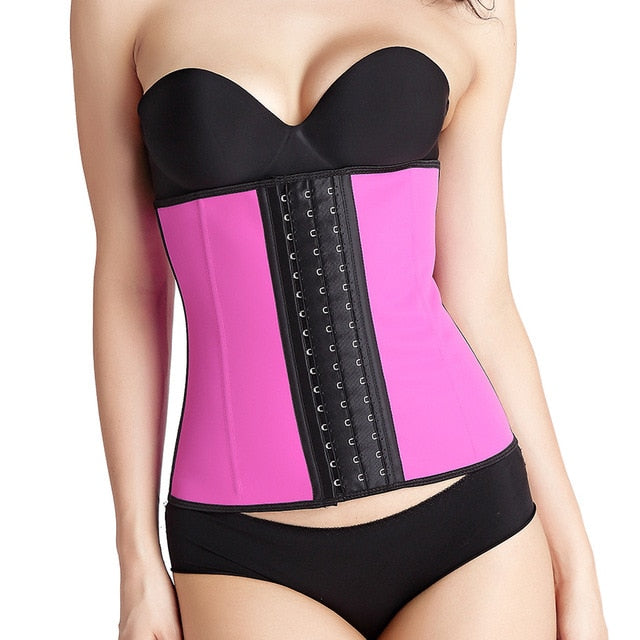 9-Steel-Bone Women's Underbust Latex Sport Girdle Waist Trainer Corsets Hourglass Body Shaper Long Torso Cincher Weight Loss