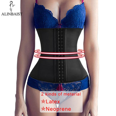 9-Steel-Boned Women Latex Waist Trainer Corsets Long Torso Weight Loss Neoprene Underbust Sports Girdle Body Shaper Shapewear