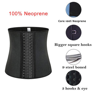 9-Steel-Boned Women Latex Waist Trainer Corsets Long Torso Weight Loss Neoprene Underbust Sports Girdle Body Shaper Shapewear