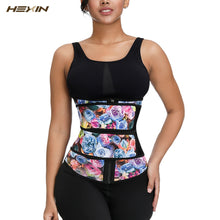HEXIN 100% Latex Waist Trainer Double Belt Body Shaper Fitness Waist Cincher Zipper Shapewear Slimming Belt Floral Corset Fajas