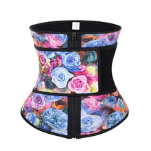 HEXIN 100% Latex Waist Trainer Double Belt Body Shaper Fitness Waist Cincher Zipper Shapewear Slimming Belt Floral Corset Fajas
