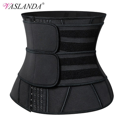 VASLANDA 13 Steel Boned Waist Trainer Corset Sauna Sweat Faja Sport Girdles Slimming Shaper Lumbar Trimmer Belt Straps Modeling