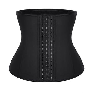 YUMDO Waist trainer Latex Belt Leopard  9 Steel Boned Latex Waist Trainer Plus Size