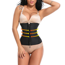 Women Latex Waist Trainer Body Shaper Women Corsets Zipper&Hooks  Shaper Cincher Corset Top Slimming Belt Black Plus Size