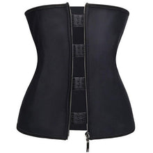 Women Latex Waist Trainer Body Shaper Women Corsets Zipper&Hooks  Shaper Cincher Corset Top Slimming Belt Black Plus Size