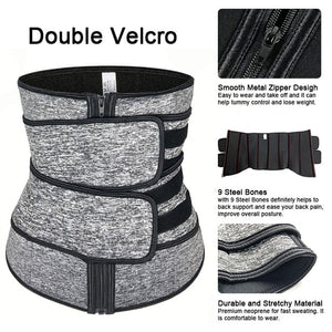 XS-6XL Waist Trainer Corset Sauna Trimmer Belt Hot Body Shaper Cincher Sport Girdle with Zipper Lumbar Cintas Modelador Workout