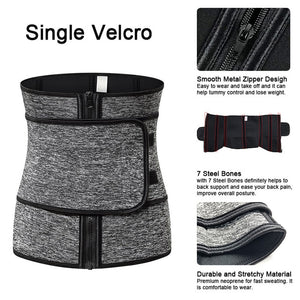 XS-6XL Waist Trainer Corset Sauna Trimmer Belt Hot Body Shaper Cincher Sport Girdle with Zipper Lumbar Cintas Modelador Workout