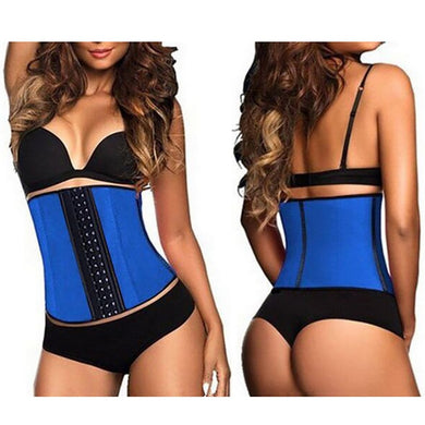100% Latex Waist Trainer Corset 9 Steel Bone Shapewear Body Women Corset Slimming Belt Waist Shaper Cinta Modeladora XS-6XL