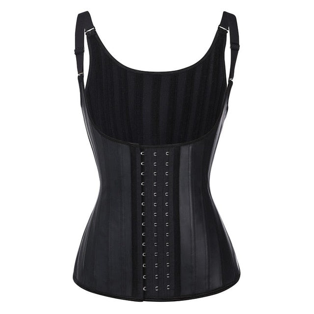 FeelinGirl Latex Waist Trainer 25 Steel Bone Underbust Vest Shaper Slimming Waist Corset Detachable Shoulder Strap Tops