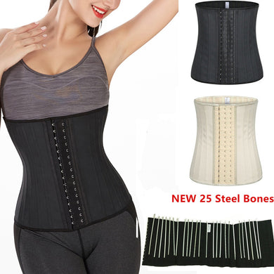 Women Waist Cinchers Body Shapers 25 Steel Bones Latex Corset Waist Training Trainer Corset Underbust Shapewear Female Corset#15