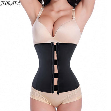 2017 New Good Quality Body Shaper Slimming Binder Trans Sexy Women Corsets Latex Rubber Waist Trainer Cincher Underbust ZIP UP