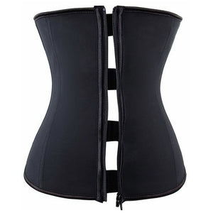2017 New Good Quality Body Shaper Slimming Binder Trans Sexy Women Corsets Latex Rubber Waist Trainer Cincher Underbust ZIP UP