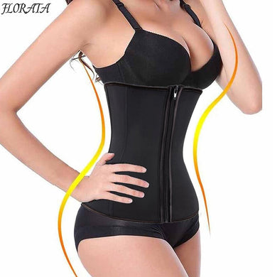 New Fashion Corset Body Shaper Slimming Latex Rubber Waist Trainer Underbust Zipper Slimming Cincher Shapewear Waist Cinchers