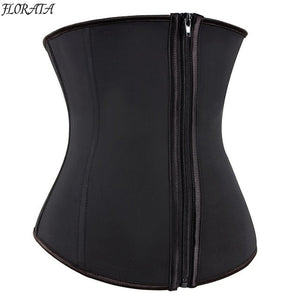 New Fashion Corset Body Shaper Slimming Latex Rubber Waist Trainer Underbust Zipper Slimming Cincher Shapewear Waist Cinchers