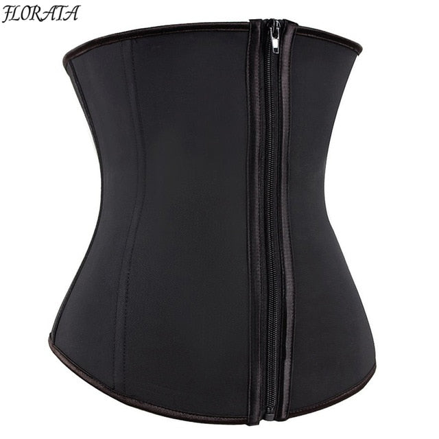 New Fashion Corset Body Shaper Slimming Latex Rubber Waist Trainer Underbust Zipper Slimming Cincher Shapewear Waist Cinchers