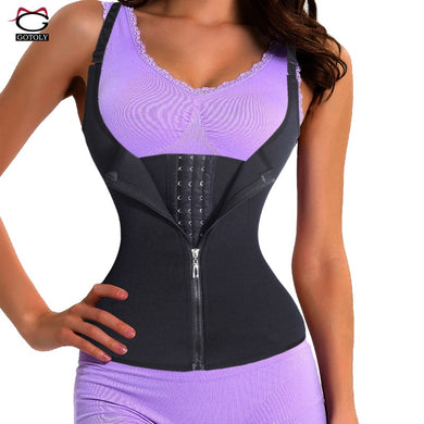 Adjustable Shoulder Strap Waist Trainer Vest Corset Women Zipper Hook Body Shaper Waist Cincher Tummy Control Slimming Shapewear