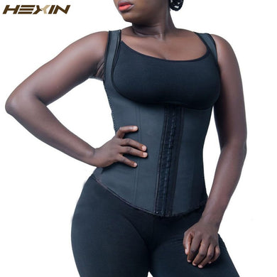 HEXIN Latex Vest Waist Trainer Classic Vest Waist Cincher Black Fajas Reductoras Plus Size Body Shaper Women Shaperwear