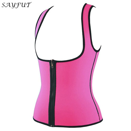 SAYFUT Hot Sweat Workout Slimming Neoprene Tank Top Vest Waist Trainer Shirt Body Shapers for Weight Loss Push Up Shapewear