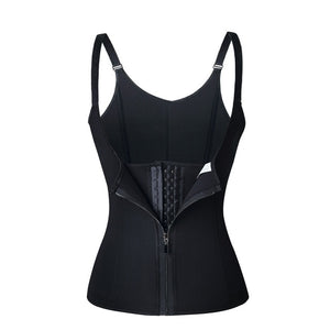 Adjustable Shoulder Strap Waist Trainer Vest Corset Women Zipper Hook Body Shaper Waist Cincher Tummy Control Slimming Shapewear