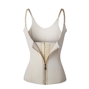 Adjustable Shoulder Strap Waist Trainer Vest Corset Women Zipper Hook Body Shaper Waist Cincher Tummy Control Slimming Shapewear