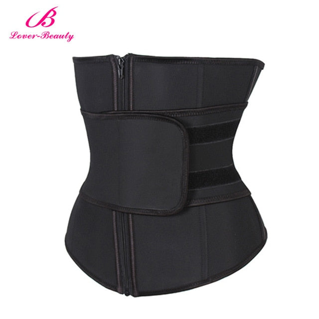 Lover Beauty Abdominal Belt High Compression Zipper Plus Size Latex Waist Cincher Corset Underbust Body Sweat Waist Trainer C