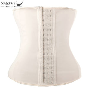SAYFUT Latex Rubber Waist Trainer Cincher Steel Boned Body Shaper Girdle Slimming Weight Loss Control Tummy Belt Shapewear S-3XL