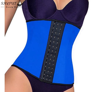 SAYFUT Latex Rubber Waist Trainer Cincher Steel Boned Body Shaper Girdle Slimming Weight Loss Control Tummy Belt Shapewear S-3XL