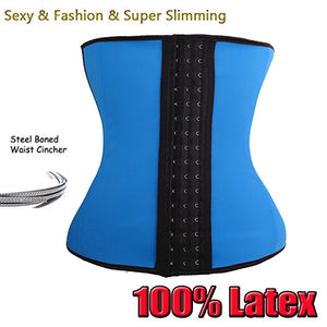 Miss Moly Latex Rubber Waist Trainer Tummy Slimmer Underbust Boned Body Shaper Cincher Corset Modeling Belt Plus Size Shapewear