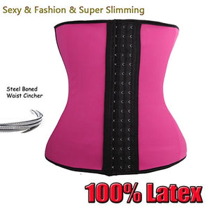 Miss Moly Latex Rubber Waist Trainer Tummy Slimmer Underbust Boned Body Shaper Cincher Corset Modeling Belt Plus Size Shapewear