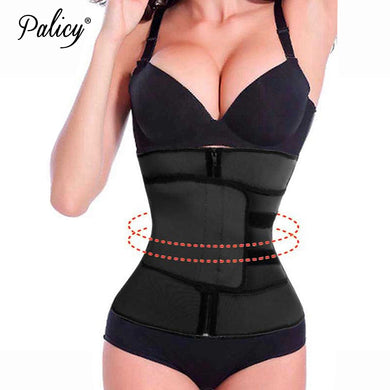 Palicy Belly Fat Burner Sweat Waist Trimmer Neoprene Body Shaper Women Stomach Slimming Belt with Zipper Plus Size Waist Trainer