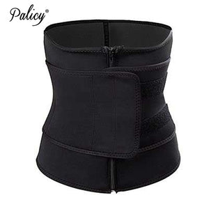 Palicy Belly Fat Burner Sweat Waist Trimmer Neoprene Body Shaper Women Stomach Slimming Belt with Zipper Plus Size Waist Trainer