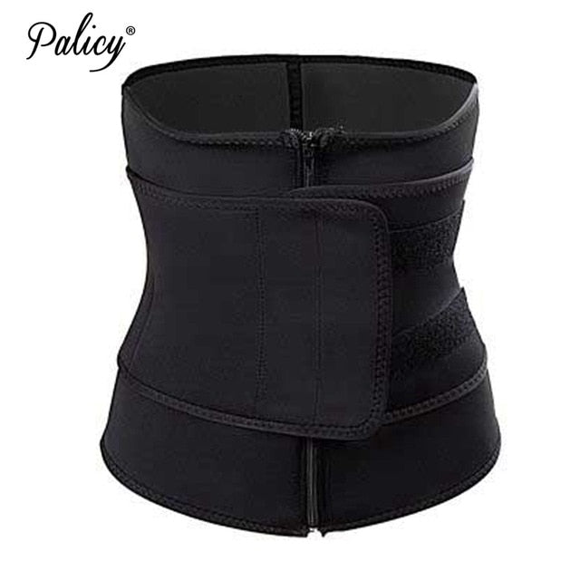 Palicy Belly Fat Burner Sweat Waist Trimmer Neoprene Body Shaper Women Stomach Slimming Belt with Zipper Plus Size Waist Trainer