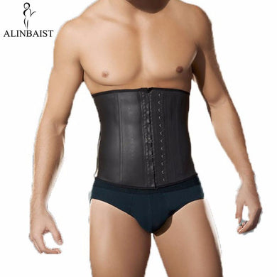 Mens Latex Waist Trainer Strong Hooks Workout Steel Boned Shapewear Tummy Control Cincher Thermal High Compression Cincher Women