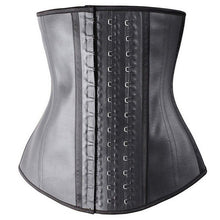 Women Latex Steel Boned Firm Slim Colombian Waist Cincher Trainer Trimmer Underbust Corset Weight Loss Shaper Black Plus Size